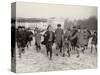 Ice Skating on Lake of Enghien (1933)-null-Stretched Canvas