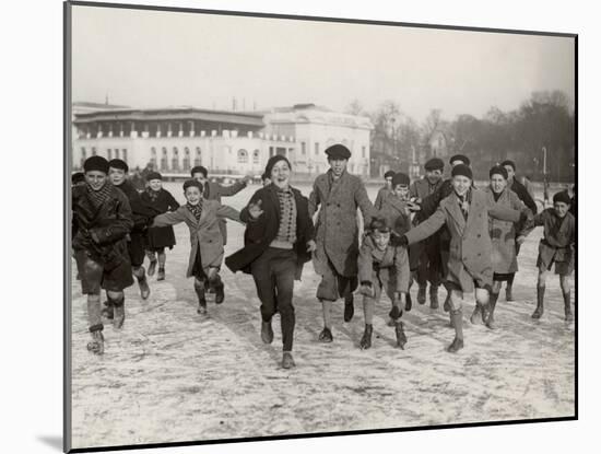 Ice Skating on Lake of Enghien (1933)-null-Mounted Photographic Print