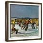 "Ice Skating on Pond", January 26, 1952-John Falter-Framed Giclee Print