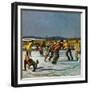 "Ice Skating on Pond", January 26, 1952-John Falter-Framed Giclee Print