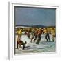 "Ice Skating on Pond", January 26, 1952-John Falter-Framed Giclee Print