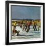 "Ice Skating on Pond", January 26, 1952-John Falter-Framed Giclee Print