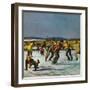 "Ice Skating on Pond", January 26, 1952-John Falter-Framed Giclee Print