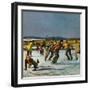 "Ice Skating on Pond", January 26, 1952-John Falter-Framed Giclee Print