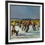 "Ice Skating on Pond", January 26, 1952-John Falter-Framed Giclee Print