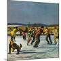 "Ice Skating on Pond", January 26, 1952-John Falter-Mounted Giclee Print