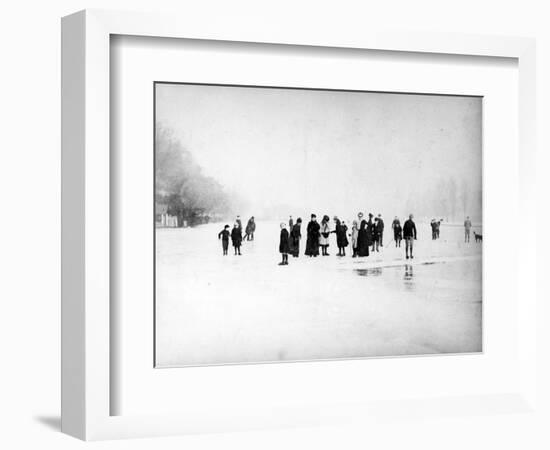 Ice Skating on the Fens, C.1870-99-null-Framed Photographic Print