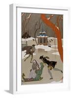 Ice Skating on the Frozen Lake-Georges Barbier-Framed Giclee Print
