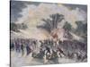 Ice-Skating Party at the Bois De Boulogne, Paris-Édouard Riou-Stretched Canvas