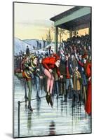 Ice Skating Race-null-Mounted Art Print