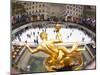 Ice Skating Rink Below the Rockefeller Centre Building on Fifth Avenue, New York City, New York, Un-Gavin Hellier-Mounted Photographic Print