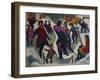 Ice Skating Rink with Skaters; Eisbahn Mit Schlittschuhlaeufern-Ernst Ludwig Kirchner-Framed Giclee Print