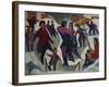 Ice Skating Rink with Skaters; Eisbahn Mit Schlittschuhlaeufern-Ernst Ludwig Kirchner-Framed Giclee Print