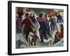 Ice Skating Rink with Skaters; Eisbahn Mit Schlittschuhlaeufern-Ernst Ludwig Kirchner-Framed Giclee Print