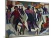 Ice Skating Rink with Skaters; Eisbahn Mit Schlittschuhlaeufern-Ernst Ludwig Kirchner-Mounted Giclee Print