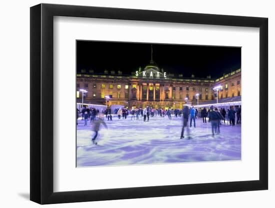 Ice skating, Somerset House, London, England, United Kingdom, Europe-Charles Bowman-Framed Photographic Print