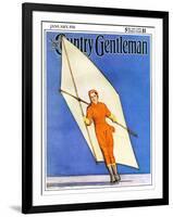 "Ice-Skating under Sail," Country Gentleman Cover, January 1, 1931-McClelland Barclay-Framed Giclee Print