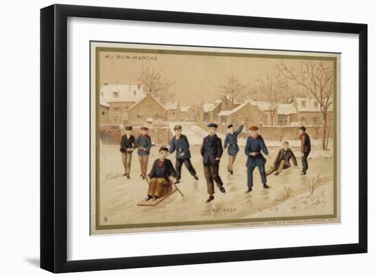 Ice Skating-null-Framed Premium Giclee Print