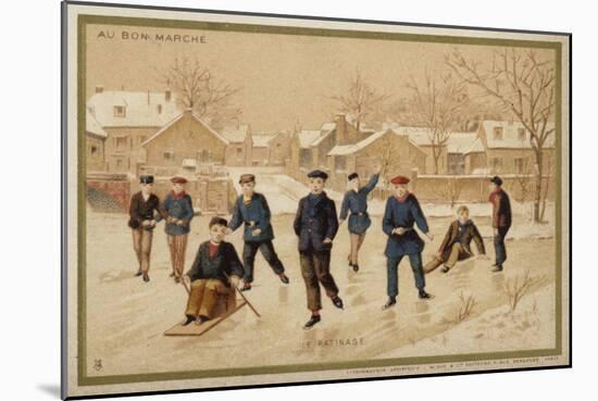 Ice Skating-null-Mounted Premium Giclee Print