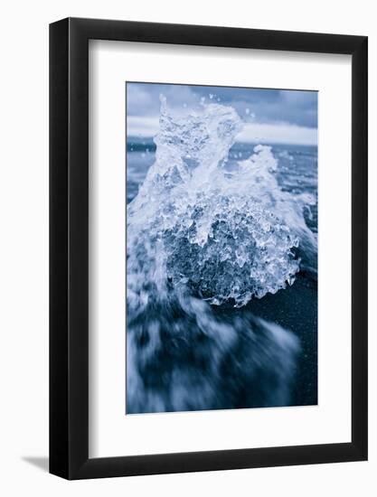 Ice Splash, Jökulsárlón Glacier Lagoon, Southern Iceland-Vincent James-Framed Photographic Print