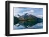 Ice streaked mountains reflect on Holandsfjorden near Svartisen glacier. Svartisen, Norway.-Sergio Pitamitz-Framed Photographic Print