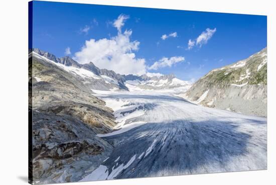 Ice tongue of Rhone Glacier in summer, Gletsch, Canton of Valais, Switzerland-Roberto Moiola-Stretched Canvas