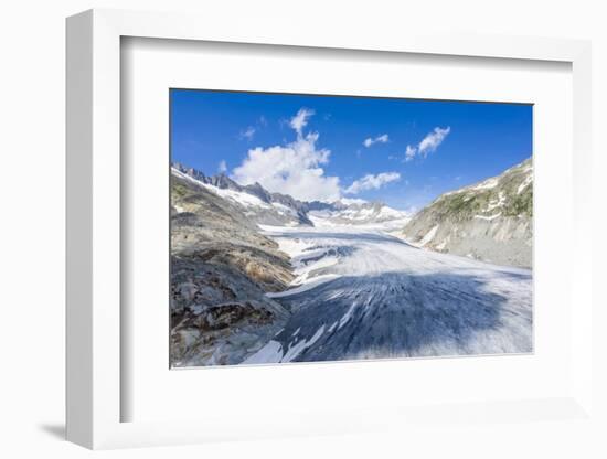 Ice tongue of Rhone Glacier in summer, Gletsch, Canton of Valais, Switzerland-Roberto Moiola-Framed Photographic Print