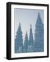 Ice Towers at Sunset, Haerbin Ice and Snow World Festival, Harbin, Heilongjiang, China-Walter Bibikow-Framed Photographic Print