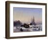 Ice Transport. Winter View of the Formerly Wine Village on Vasily Island in St Petersburg, 1849 (Oi-Lef Feliksovich Lagorio-Framed Giclee Print