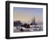 Ice Transport. Winter View of the Formerly Wine Village on Vasily Island in St Petersburg, 1849 (Oi-Lef Feliksovich Lagorio-Framed Giclee Print