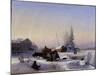 Ice Transport. Winter View of the Formerly Wine Village on Vasily Island in St Petersburg, 1849 (Oi-Lef Feliksovich Lagorio-Mounted Giclee Print