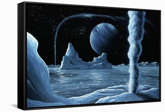 Ice Volcanoes on Triton, Artwork-Richard Bizley-Framed Stretched Canvas