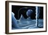 Ice Volcanoes on Triton, Artwork-Richard Bizley-Framed Premium Photographic Print