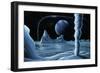 Ice Volcanoes on Triton, Artwork-Richard Bizley-Framed Premium Photographic Print