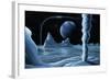 Ice Volcanoes on Triton, Artwork-Richard Bizley-Framed Premium Photographic Print