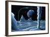 Ice Volcanoes on Triton, Artwork-Richard Bizley-Framed Premium Photographic Print