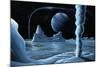 Ice Volcanoes on Triton, Artwork-Richard Bizley-Mounted Premium Photographic Print