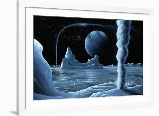 Ice Volcanoes on Triton, Artwork-Richard Bizley-Framed Photographic Print