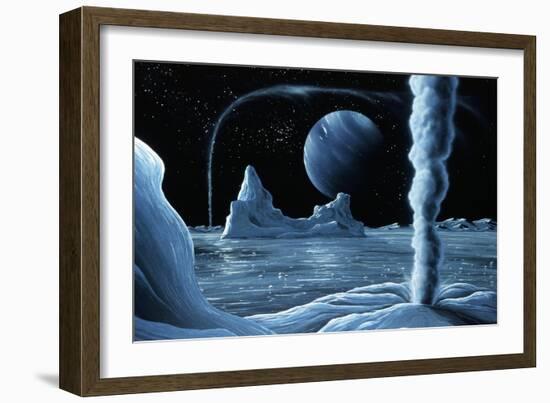 Ice Volcanoes on Triton, Artwork-Richard Bizley-Framed Photographic Print