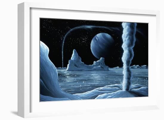 Ice Volcanoes on Triton, Artwork-Richard Bizley-Framed Photographic Print