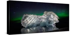 Ice with the Aurora Borealis. Ice Formations Come from the Jokulsarlon Glacial Lagoon-null-Stretched Canvas