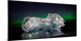 Ice with the Aurora Borealis. Ice Formations Come from the Jokulsarlon Glacial Lagoon-null-Mounted Photographic Print