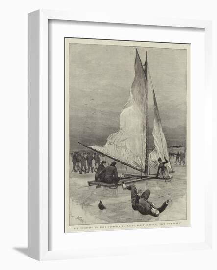 Ice Yachting on Loch Cobbinshaw, Ready About, Result, Man Overboard-Joseph Nash-Framed Giclee Print