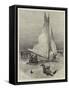 Ice Yachting on Loch Cobbinshaw, Ready About, Result, Man Overboard-Joseph Nash-Framed Stretched Canvas