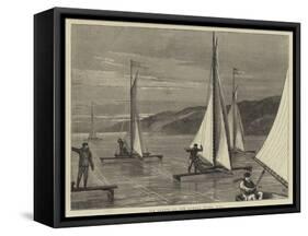 Ice Yachts on the Hudson River, USA-Joseph Nash-Framed Stretched Canvas