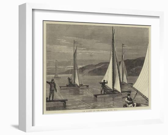 Ice Yachts on the Hudson River, USA-Joseph Nash-Framed Giclee Print