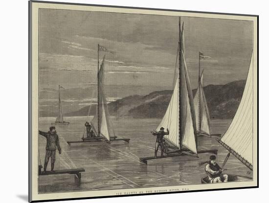 Ice Yachts on the Hudson River, USA-Joseph Nash-Mounted Giclee Print