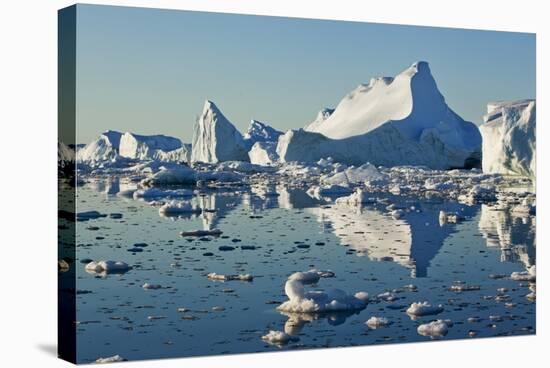 Iceberg and Bergy Bits in Disko Bay in Greenland-null-Stretched Canvas