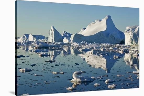 Iceberg and Bergy Bits in Disko Bay in Greenland-null-Stretched Canvas