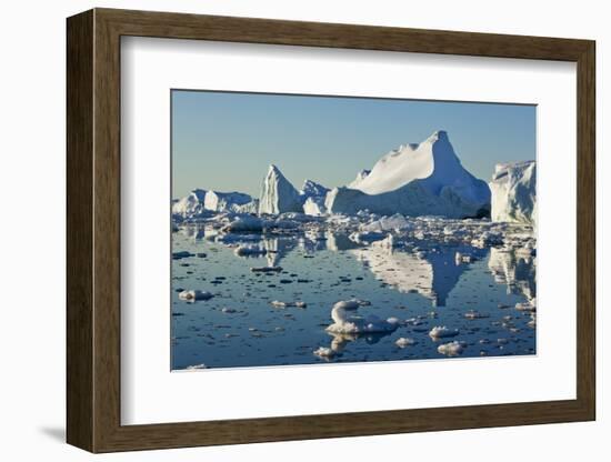 Iceberg and Bergy Bits in Disko Bay in Greenland-null-Framed Photographic Print